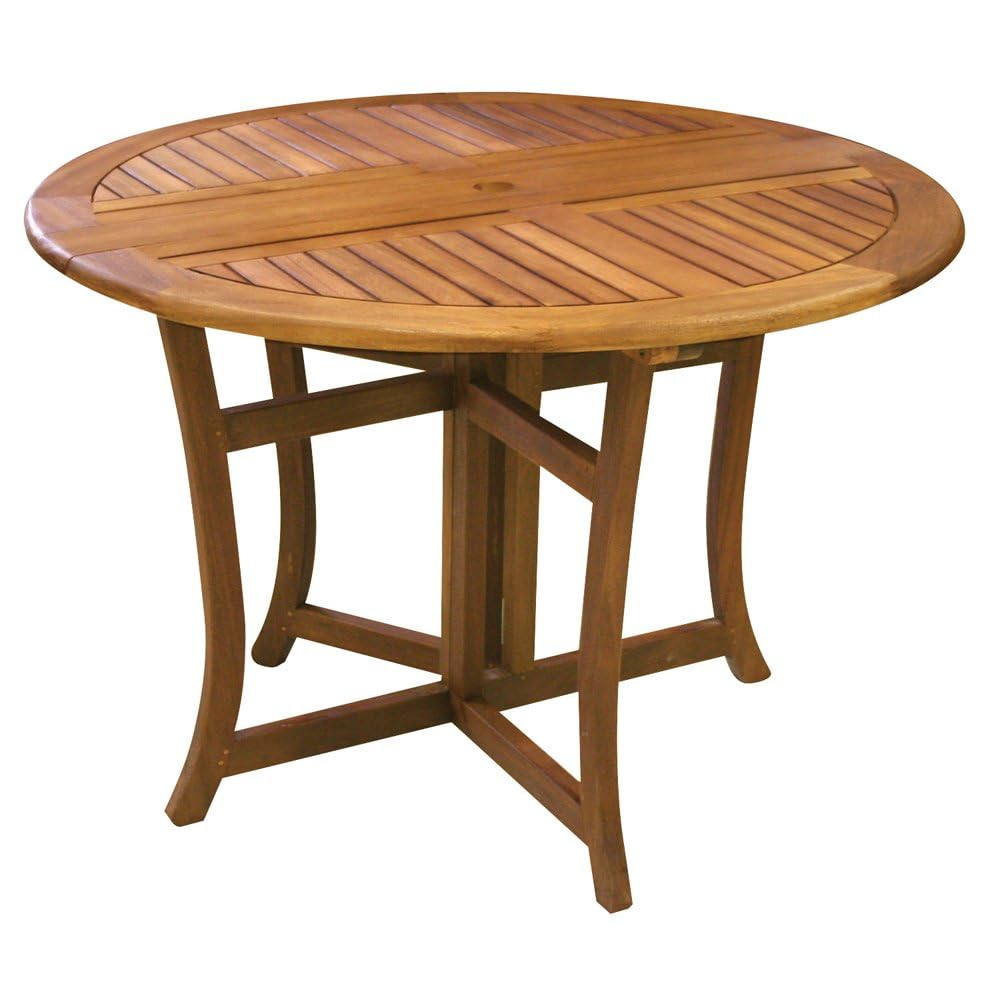Eucalyptus 43 Inch Round Folding Deck Table | Amazon (US)