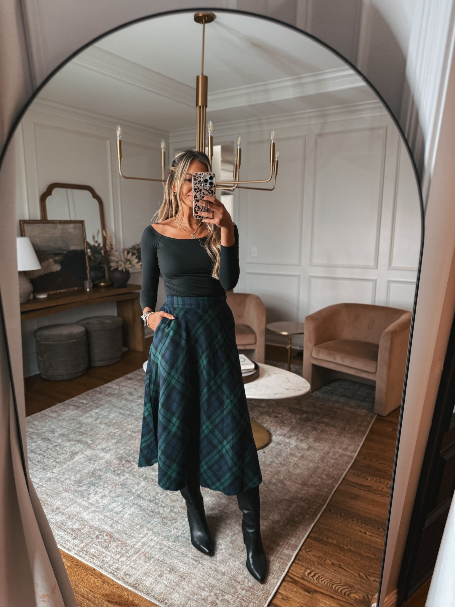 This skirt is totally giving Ralph Lauren Christmas vibes but it’s from Amazon! It looks so chic with this off the shoulder top and boots. Perfect for any holiday event!

#LTKHoliday #LTKStyleTip #LTKParties