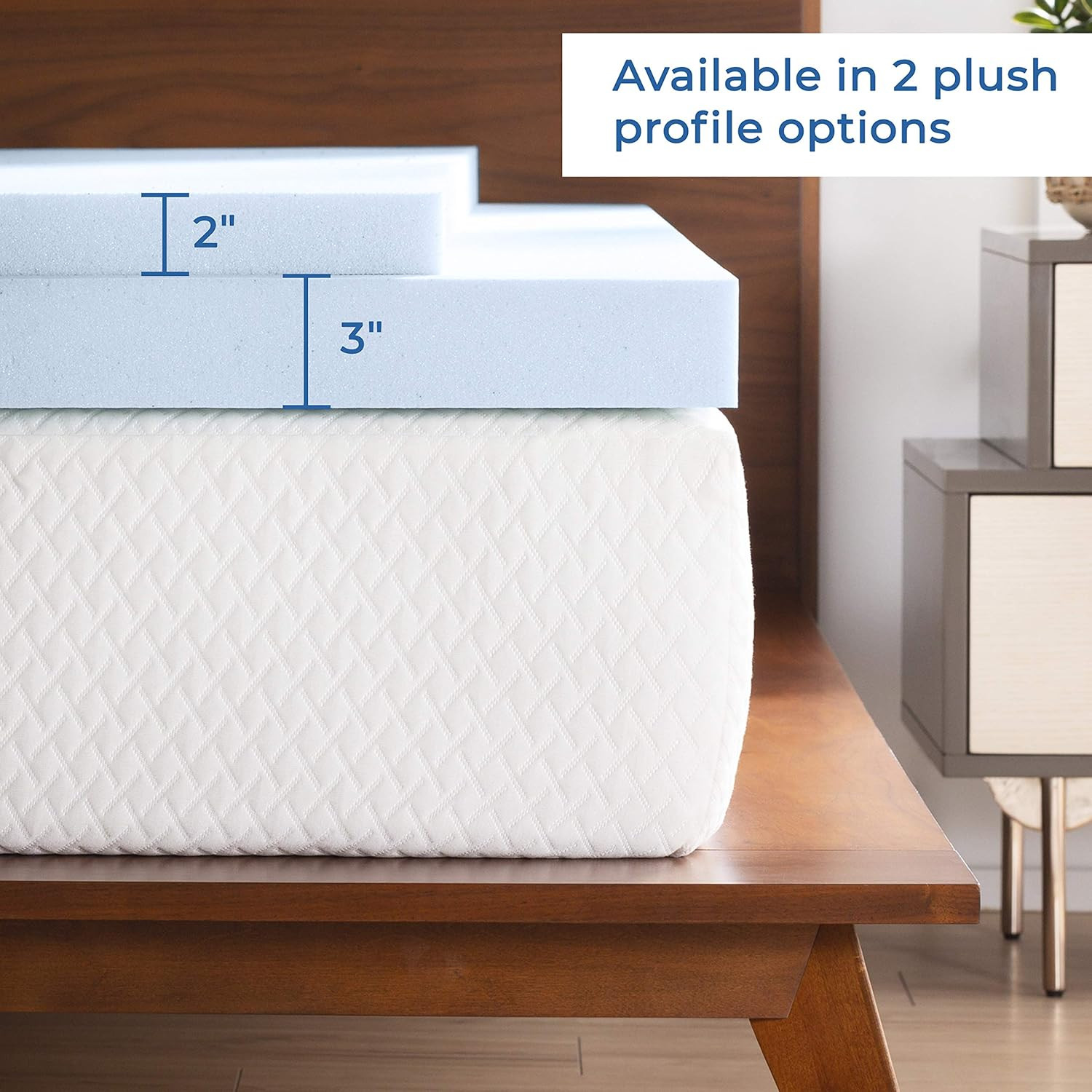 Linenspa 2 Inch Gel Infused Memory Foam Mattress Topper, Full XL, 2 Inch | Amazon (US)