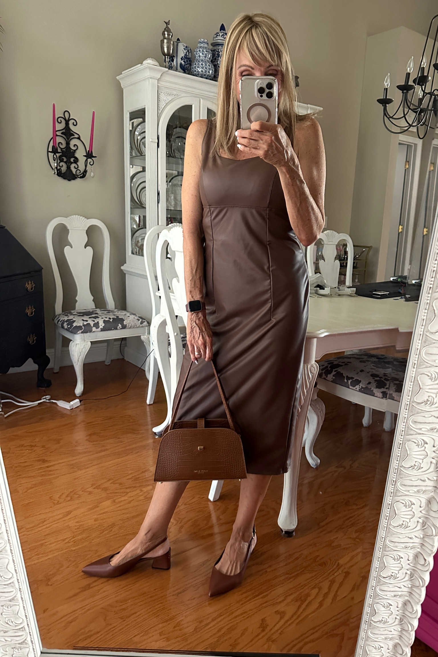 Wearing a medium in this faux leather dress. It’s under $35! 
Dress
Fall outfit 

#LTKOver40 #LTKFindsUnder50 #LTKStyleTip
