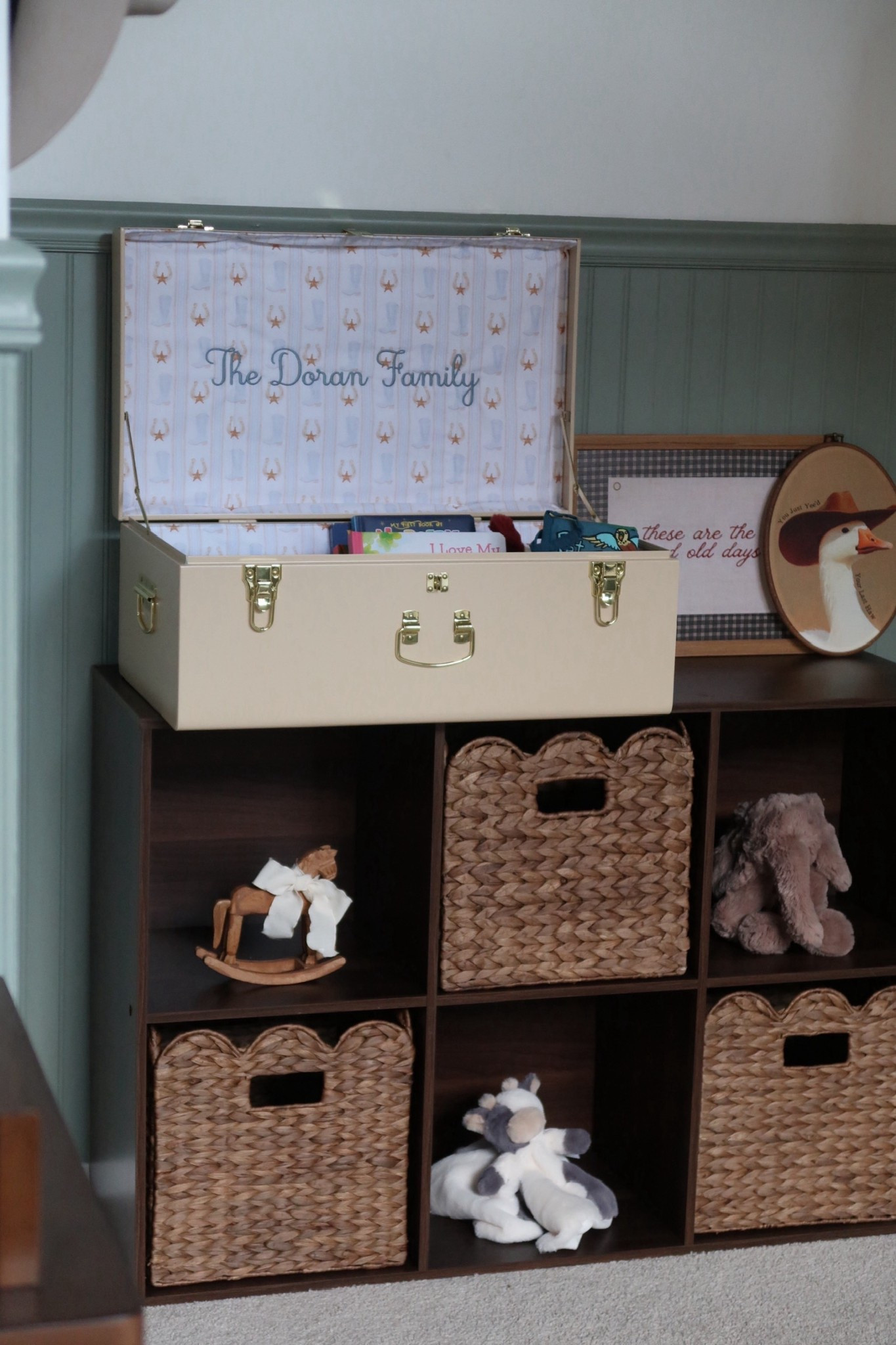 Almost all from Amazon including the shelving, scalloped baskets, art and over the door diaper organization. Nursery decor, baby’s room! Use my code CHIC20 for $20 off at petite keep - great Mother’s Day gift!

#LTKBaby #LTKBump #LTKMothersDay