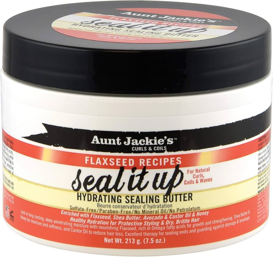 Aunt Jackie's Flaxseed Recipes Seal It Up, Hydrating Sealing Butter, Helps Prevent and Repair Dam... | Amazon (US)