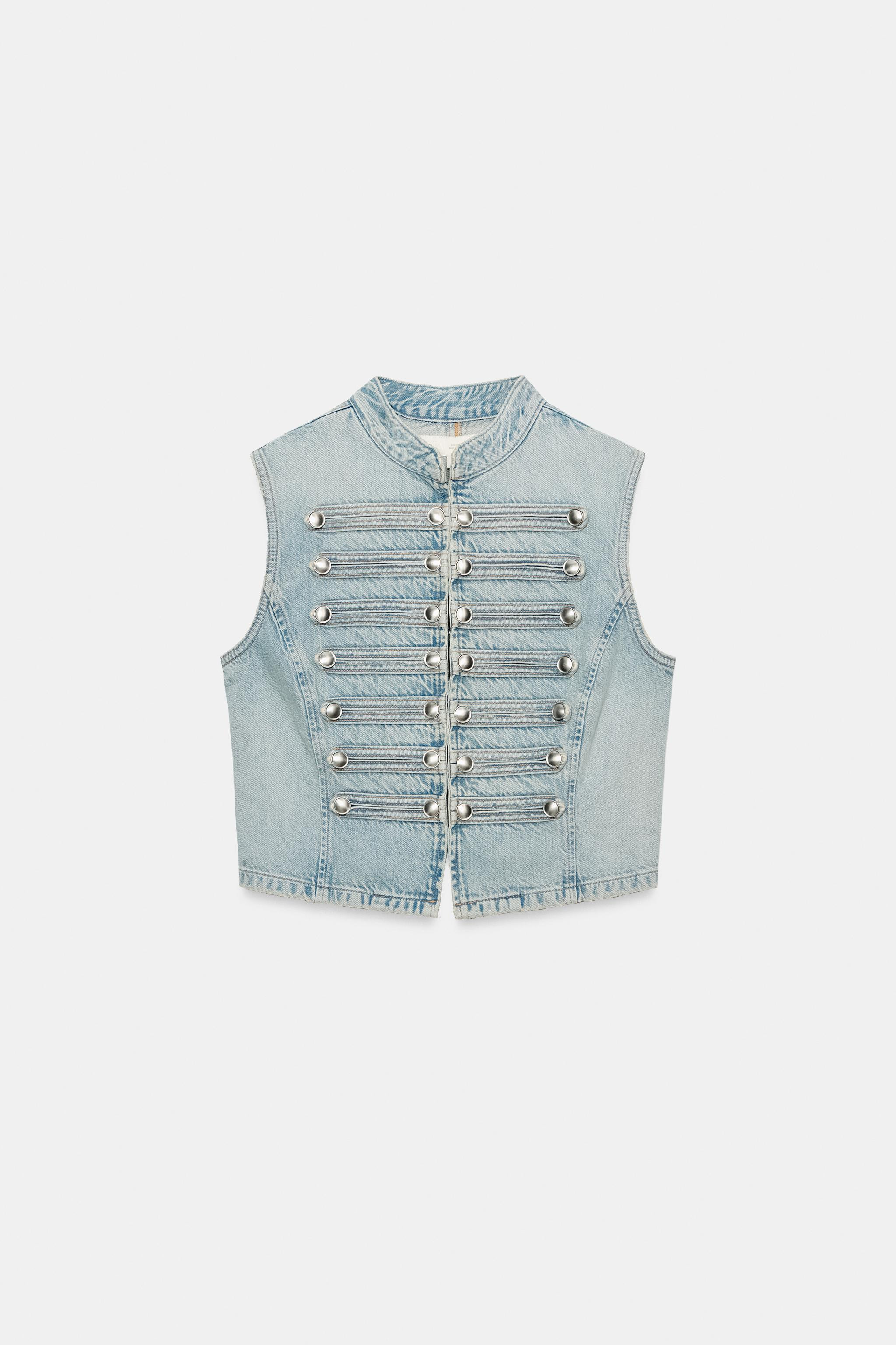 TRF DENIM BUTTON VEST | Zara US