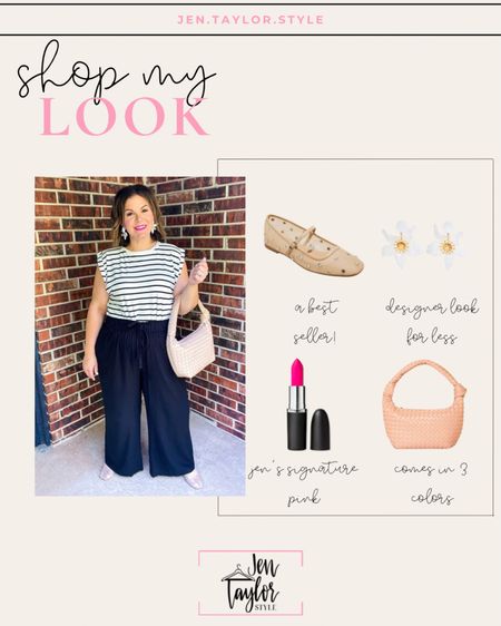 Easy summer linen pants outfit! These plus size linen pants are so comfy and can be styled a ton of ways. I’m in the 1X. The designer look for less shoes and earrings I’m wearing are a fraction of the price and perfect for summer! 

#LTKFindsUnder50 #LTKPlusSize #LTKOver40