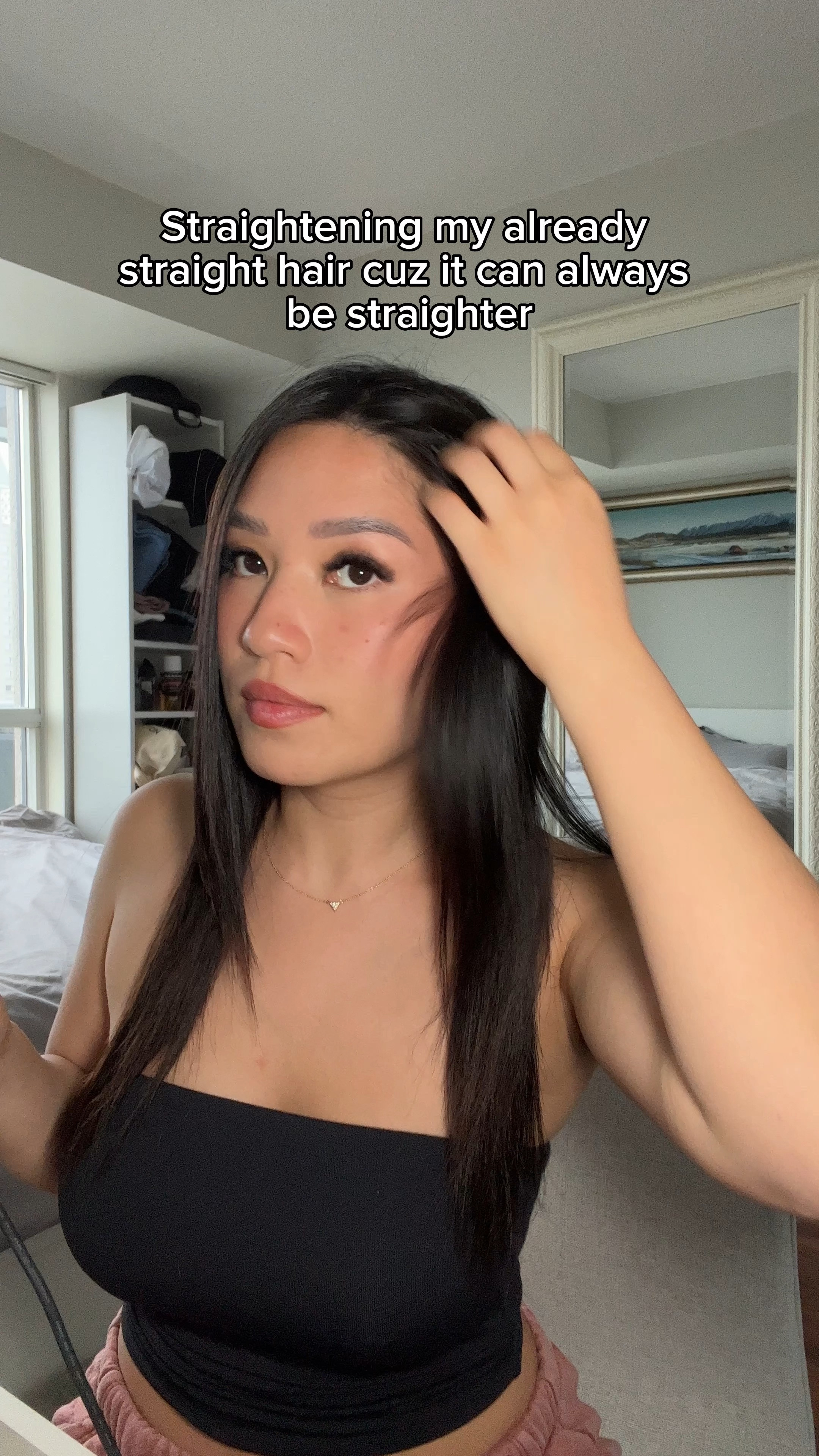 Shiny hair, stick straight, glass hair, glossy hair, color wow hair, kerastase, straight hair products

#LTKunder100 #LTKbeauty #LTKstyletip