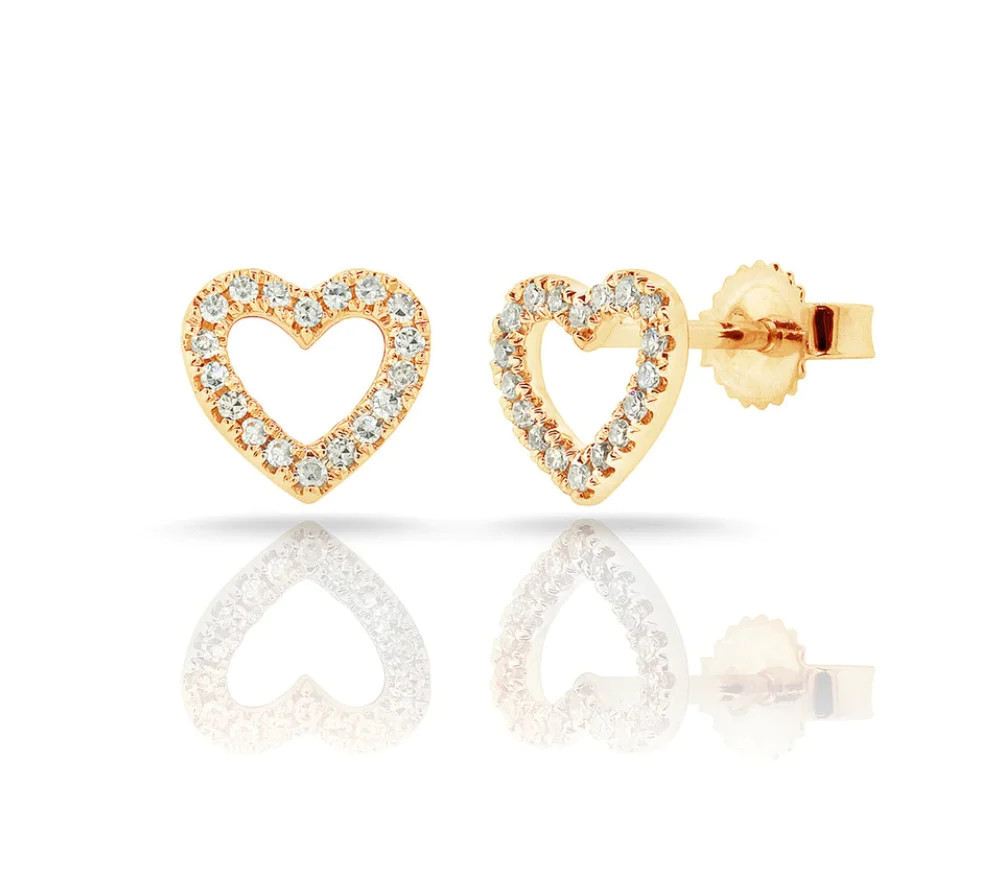 Love Struck Diamond Heart Stud Earrings | RW Fine Jewelry