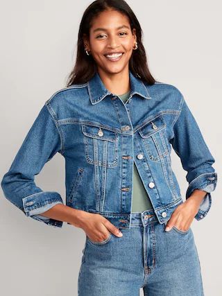 Cropped Jean Jacket for Women | Old Navy (US)