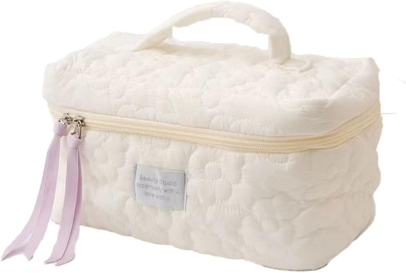 HIQUAY Large Capacity Soft Makeup Bag, Soft Travel Cosmetic Bag Makeup Pouch Bag for teens, Women... | Amazon (US)