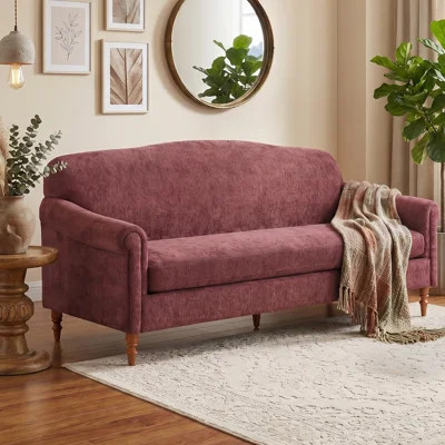 77.5" Wide Rolled Arms Upholstered Loveseat Sofa | Wayfair North America