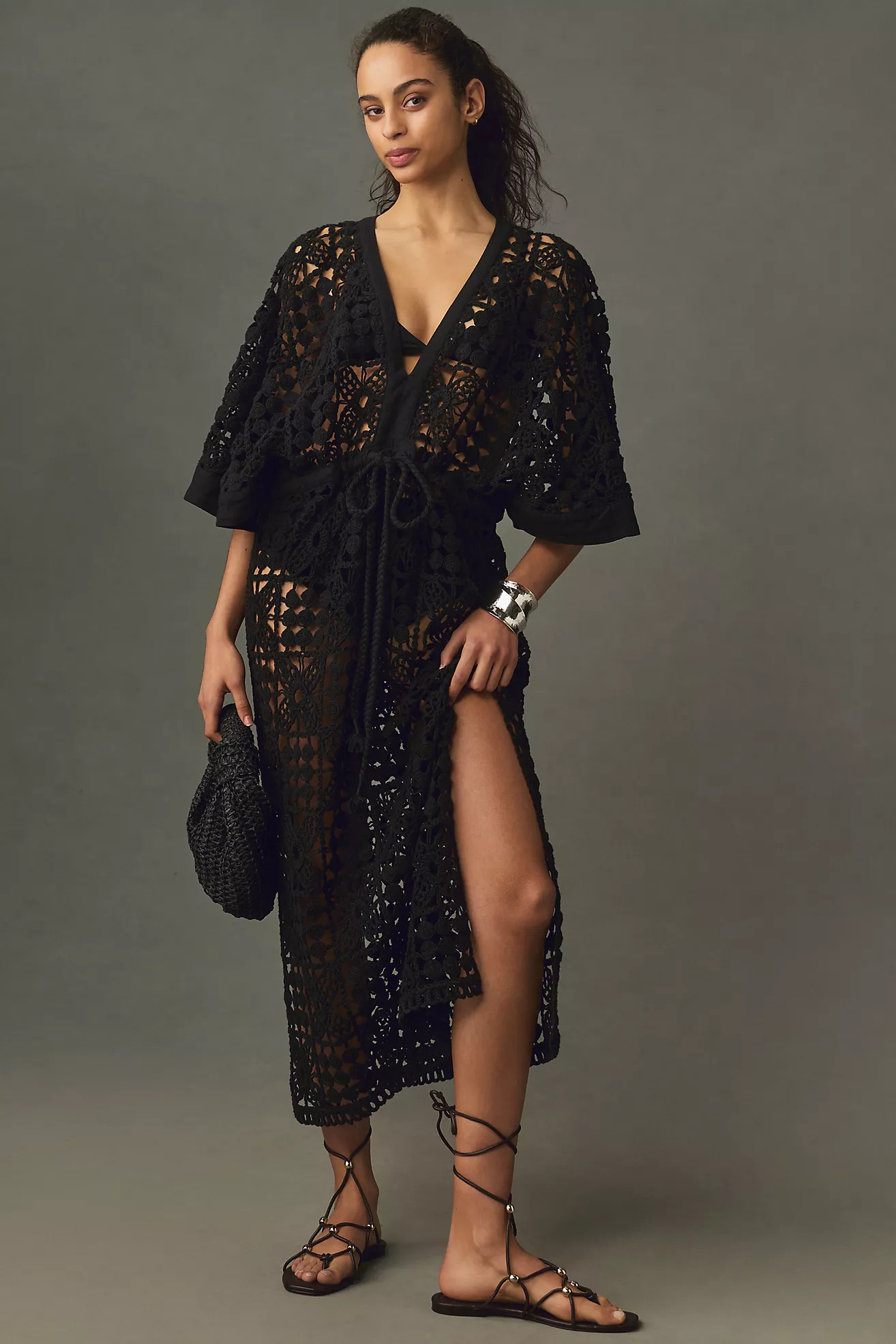 By Anthropologie Crochet Tie-Waist Kaftan | Anthropologie (US)