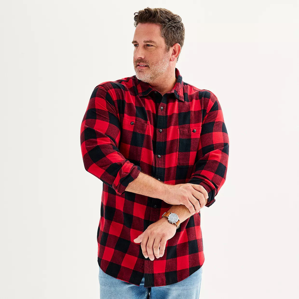 Big & Tall Sonoma Goods For Life® Regular-Fit Flannel Button-Down Shirt | Kohl's