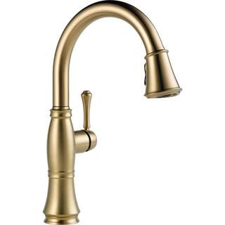 Cassidy Single-Handle Pull-Down Sprayer Kitchen Faucet in Champagne Bronze | The Home Depot