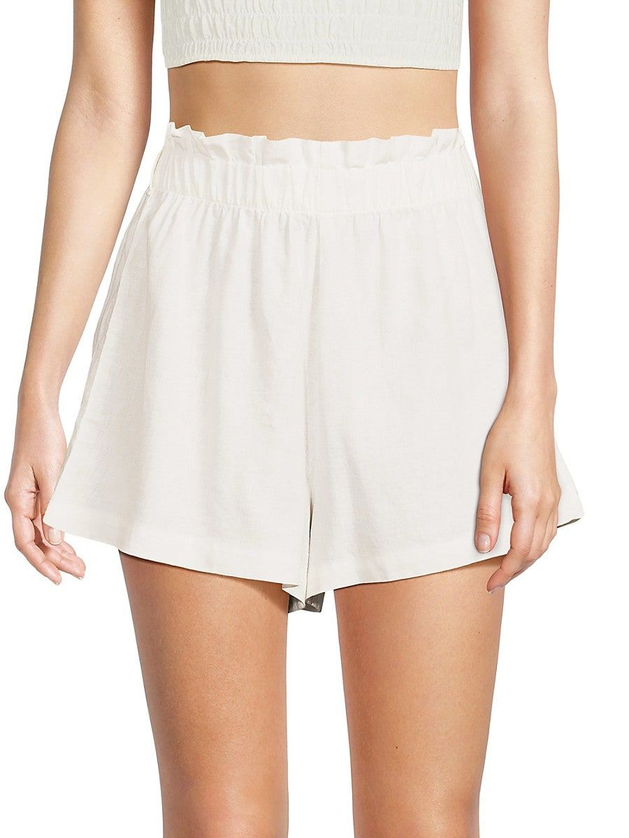 WeWoreWhat Women's Linen Blend Paperbag Shorts - White - Size S | Saks Fifth Avenue OFF 5TH