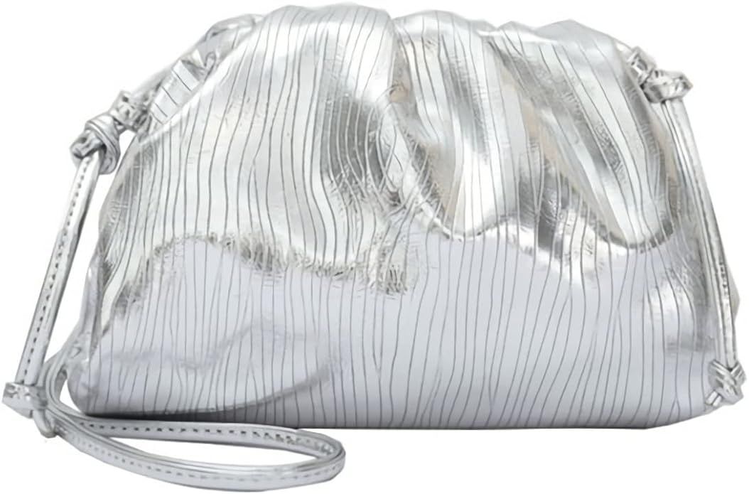 Women Dumpling Crossbody Bag Cloud Evening Bag Sparkly Clutch Purses Drawstring Strap Ruched Shou... | Amazon (US)