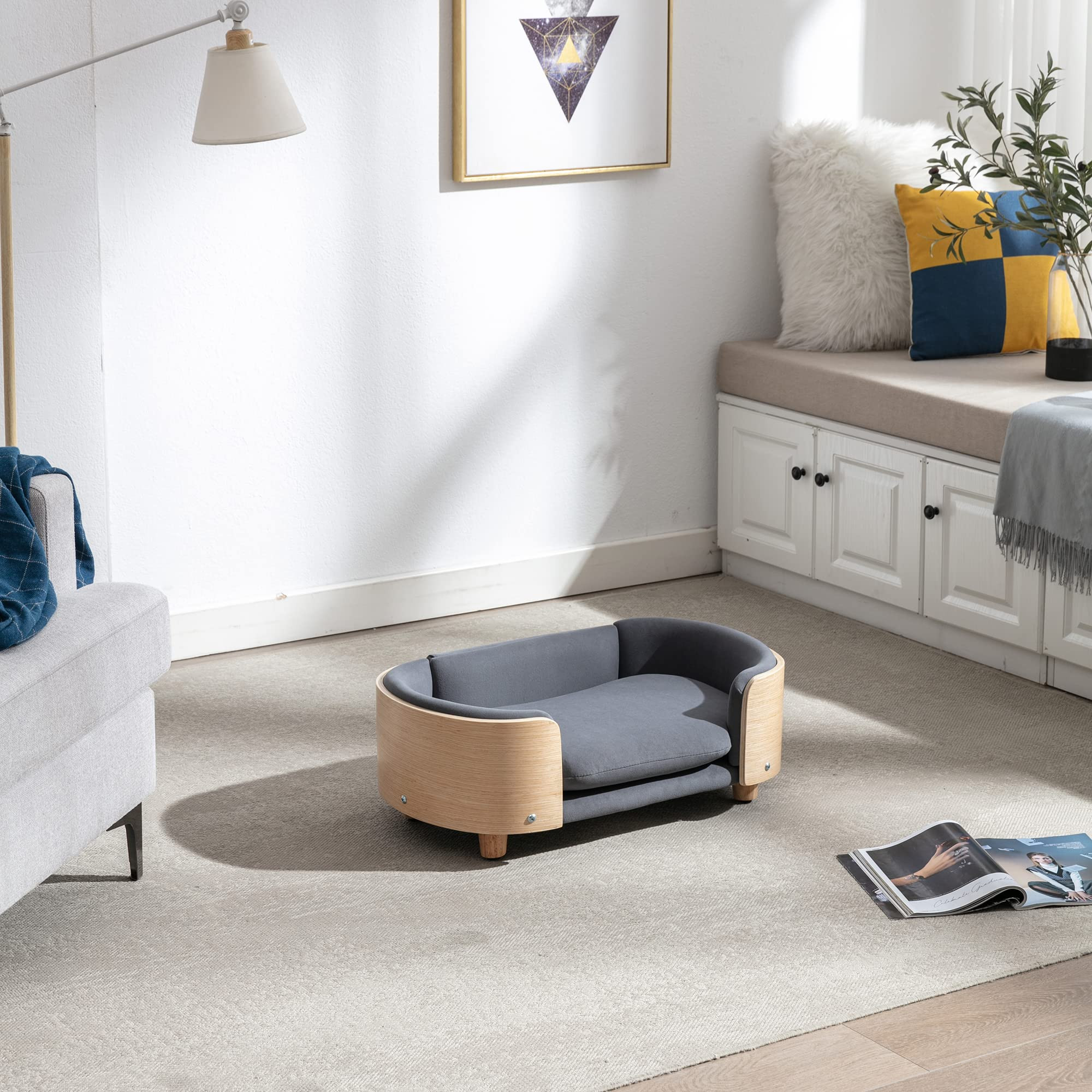 Hayaz Dog Bed Pet Sofa, House Dog Cat Bed, Small Size Pet Bed with Solid Wood Frame & Washable Ve... | Amazon (US)