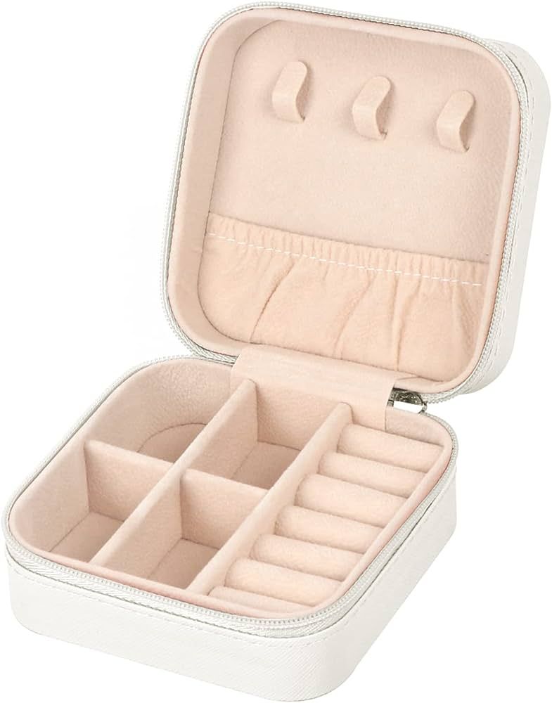 MFXIP Travel Jewelry Case Small Jewelry Box Jewelry Organizer Storage Case Portable PU Leather Mi... | Amazon (US)