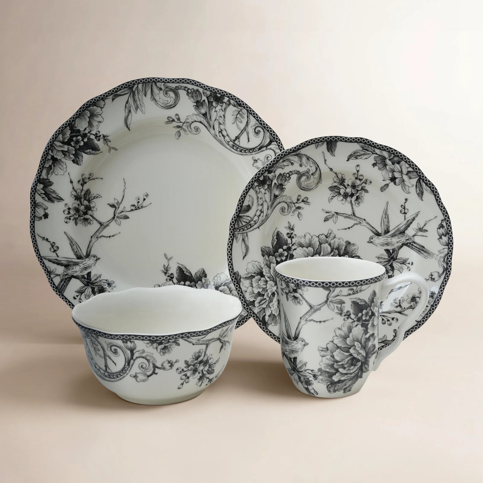 Edmund 16 Piece Dinnerware Set, Service for 4 | Birch Lane