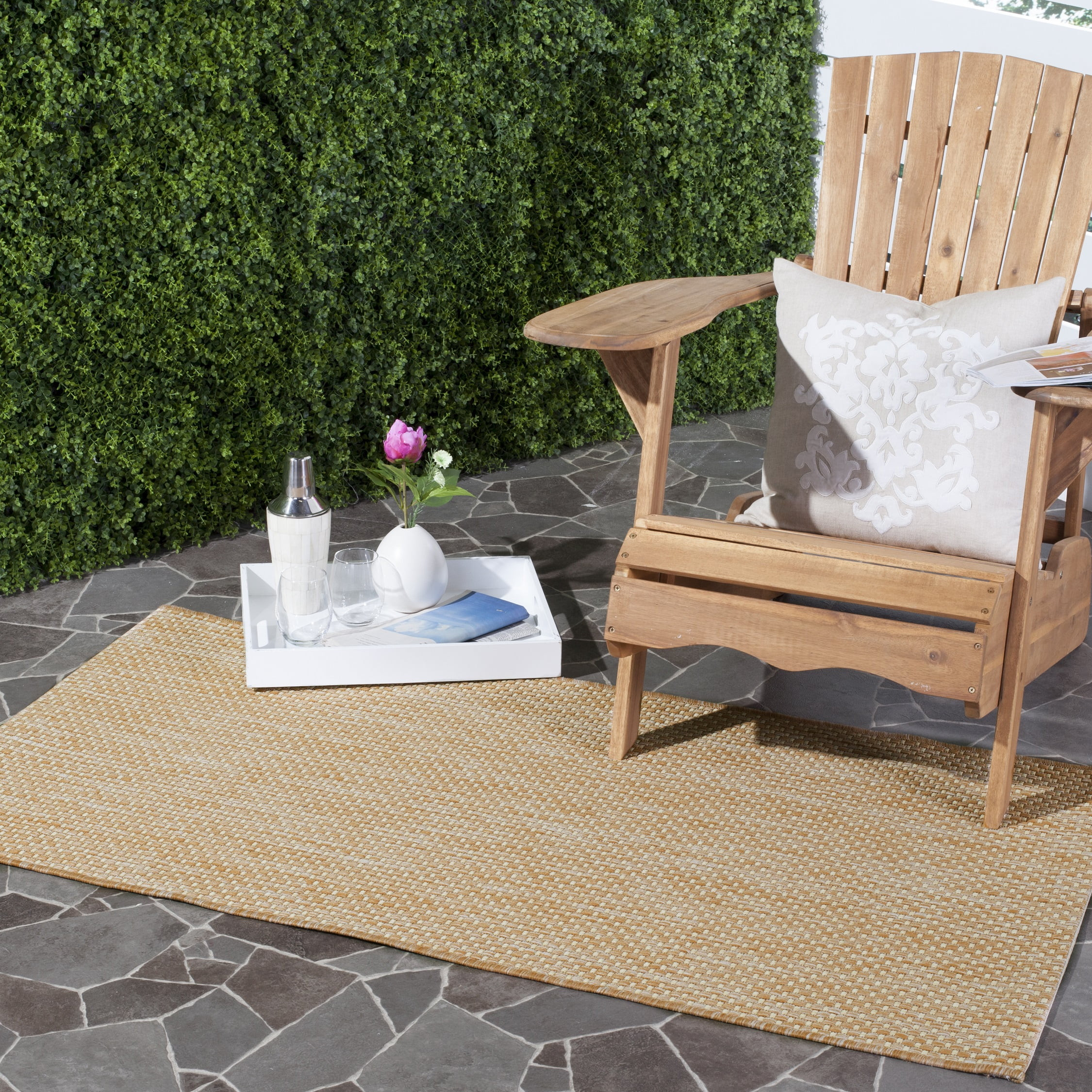 Safavieh Courtyard Finnian Solid Dotted Indoor/Outdoor Area Rug | Walmart (US)