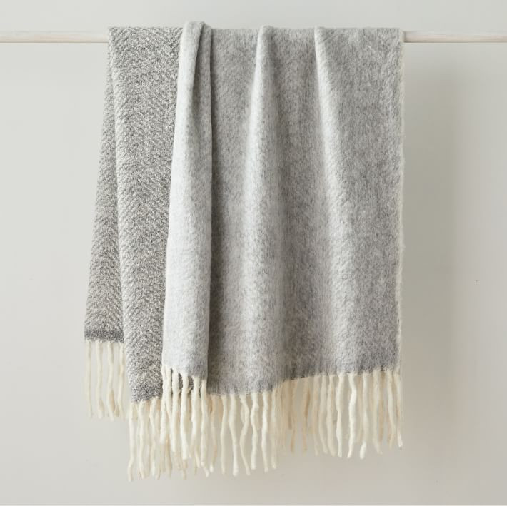 Brushed Herringbone Throw | West Elm (US)