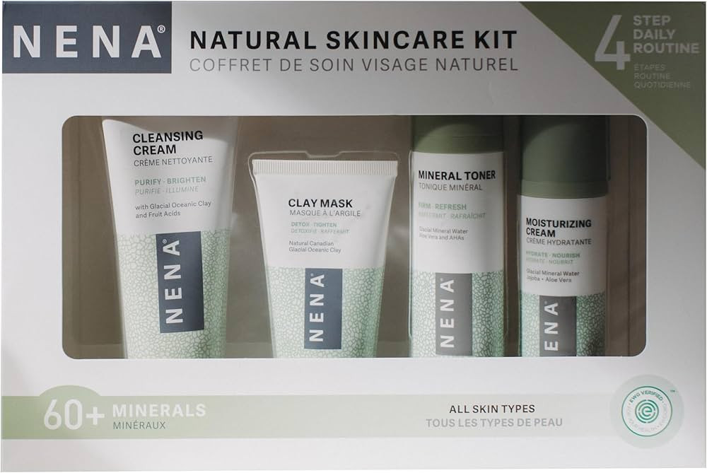 NENA Skincare Natural Skincare Kit - Cleansing Cream Face Wash - Clay Mask for Face - Mineral Hyd... | Amazon (US)