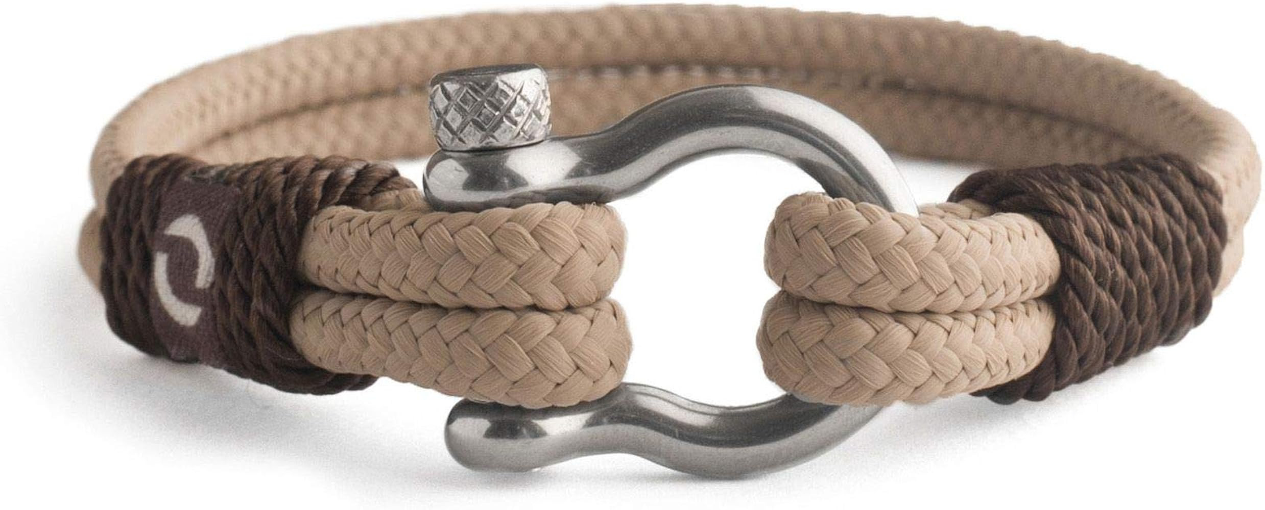 Mens Rope Bracelet - Stainless Steel Silver Shackle, Extremely Durable and Scratch Resistant Wate... | Amazon (US)