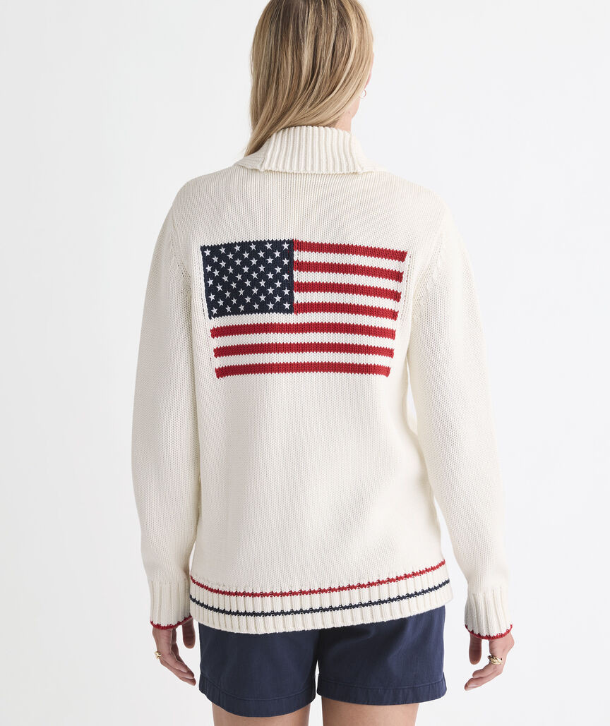 Americana Cotton Shawl Cardigan | vineyard vines