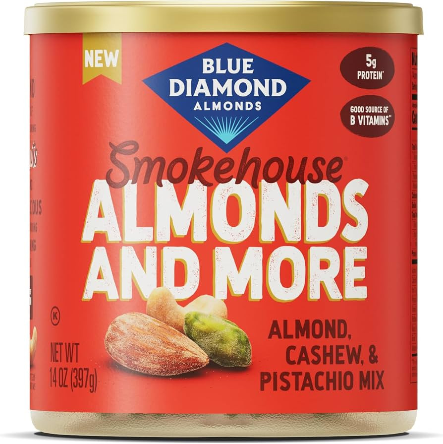 Blue Diamond Almonds, Mixed Nuts Smokehouse Flavored Deluxe Snack Nuts, Almonds, Pistachios, and ... | Amazon (US)