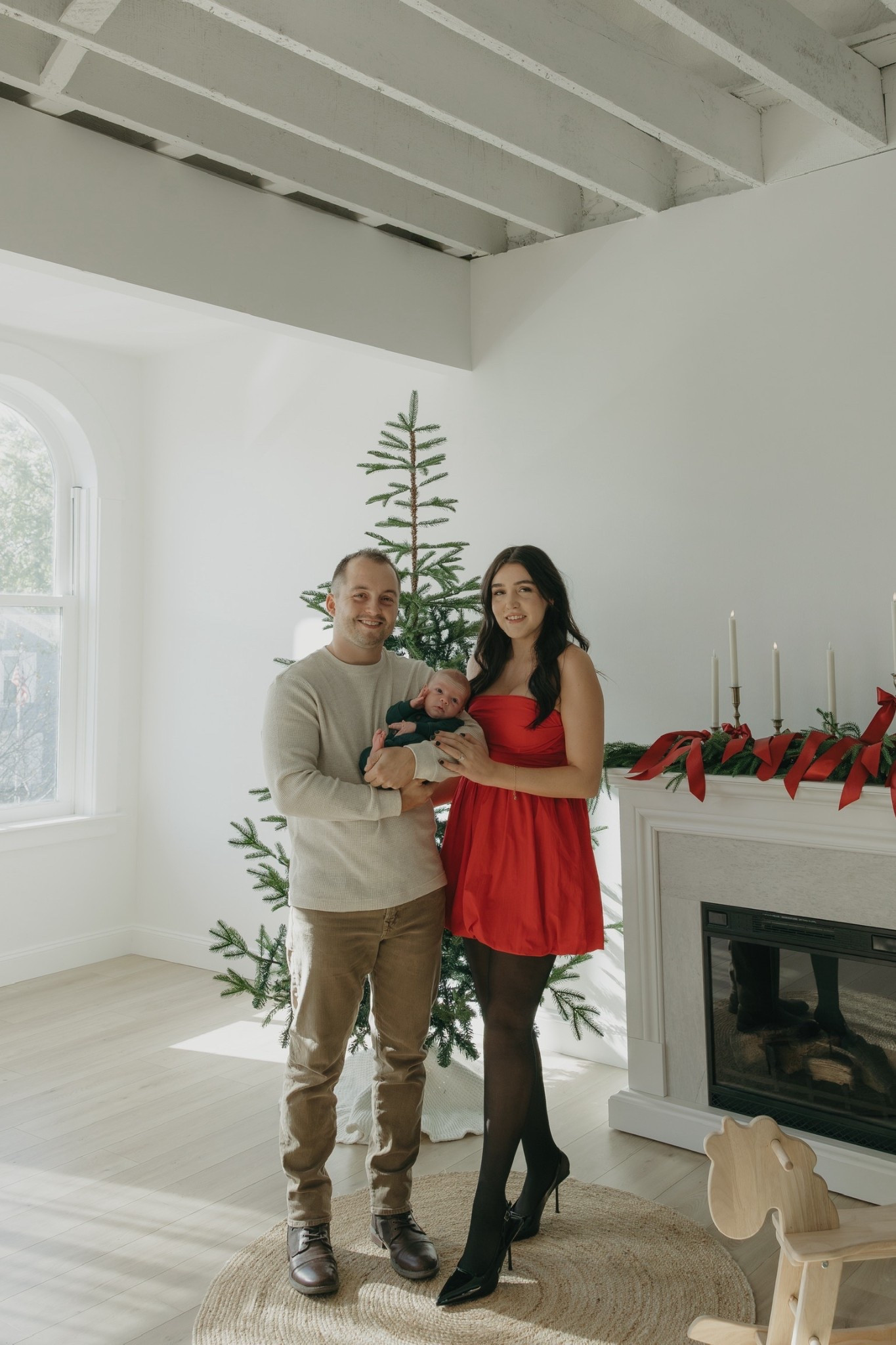 Family Christmas Photo Outfits
Sierra: Red Revolve mini dress, Amazon sheer tights, Amazon black sling back heels
Kolin: American Eagle thermal long sleeve, American Eagle khaki pants 
Keegan: Carter’s green jumperr

#LTKMens #LTKHoliday #LTKBaby
