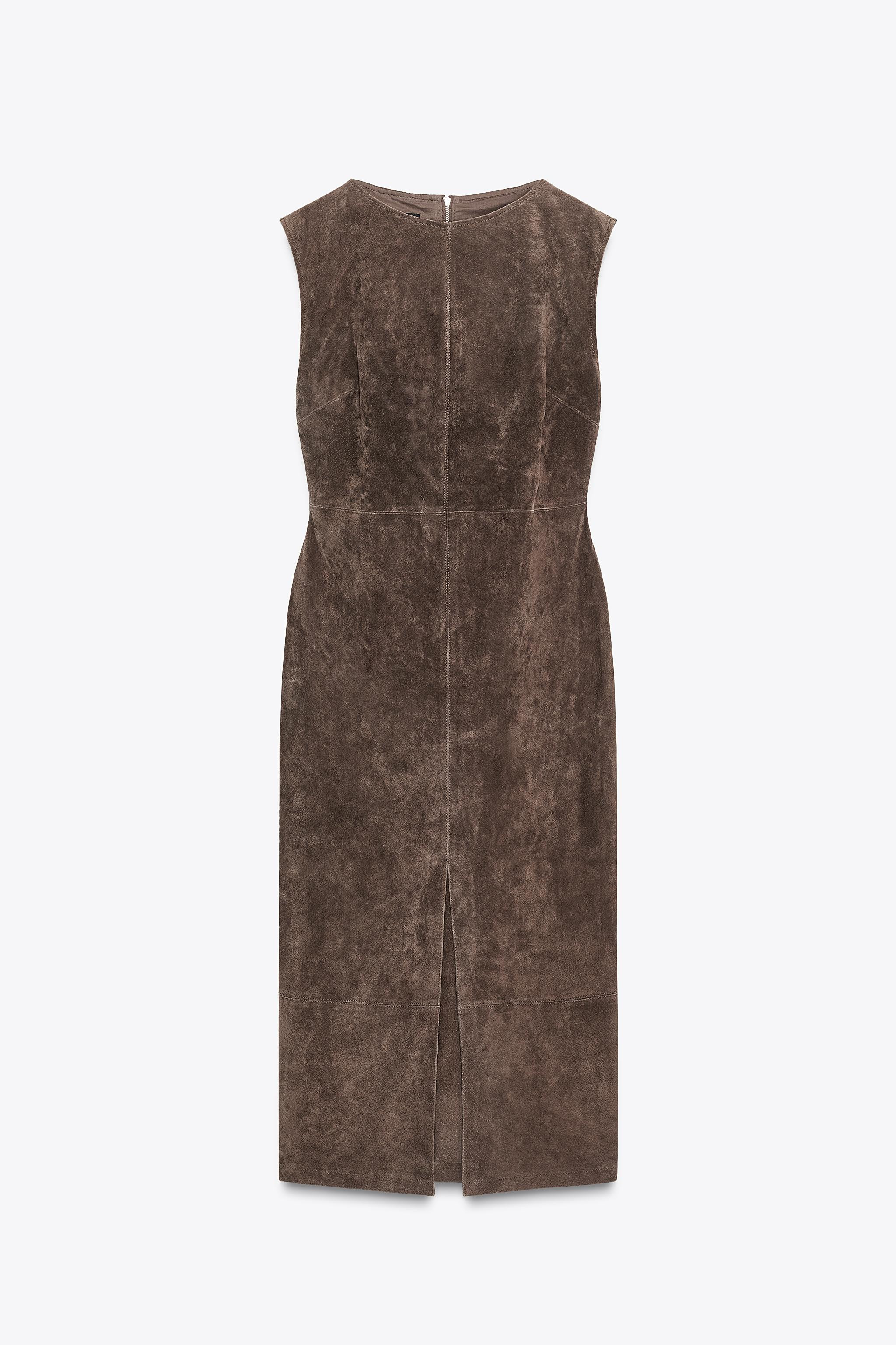 100% LEATHER MIDI DRESS | Zara US