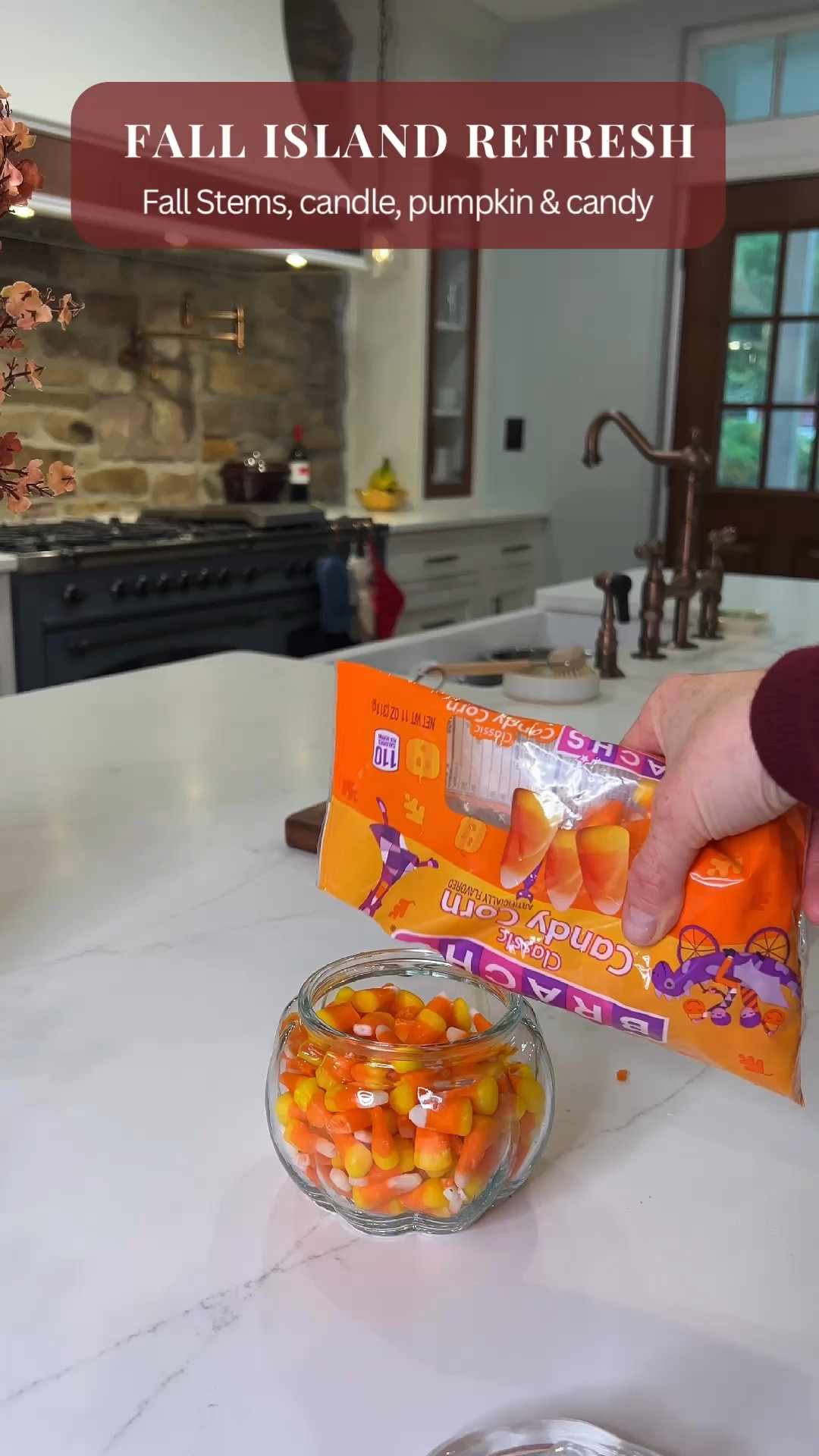 Simple Fall Kitchen Refresh. You don't have to spend a lot of money to add some fall warmth into your home. Some fall stems, clay vase, wooden cutting board, pumpkins, and candy is all it takes! 

#LTKHalloween #LTKHome #LTKSeasonal