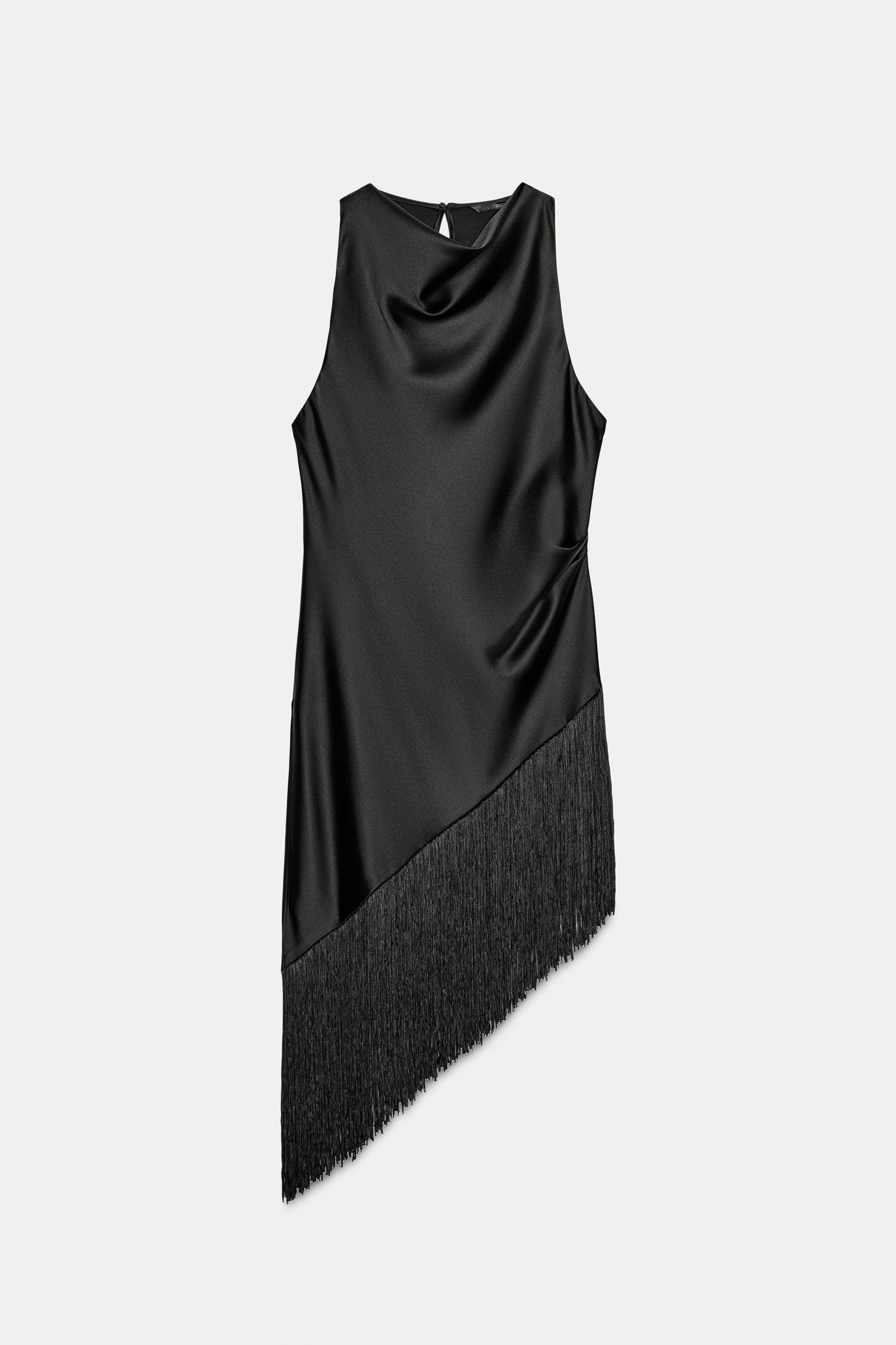 FLOWY SATIN EFFECT FRINGED TOP | Zara US