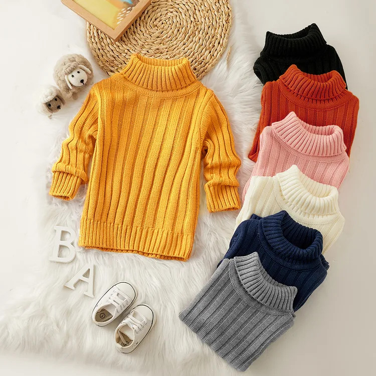 Toddler Girl/Boy Turtleneck Ribbed Knit Sweater | PatPat