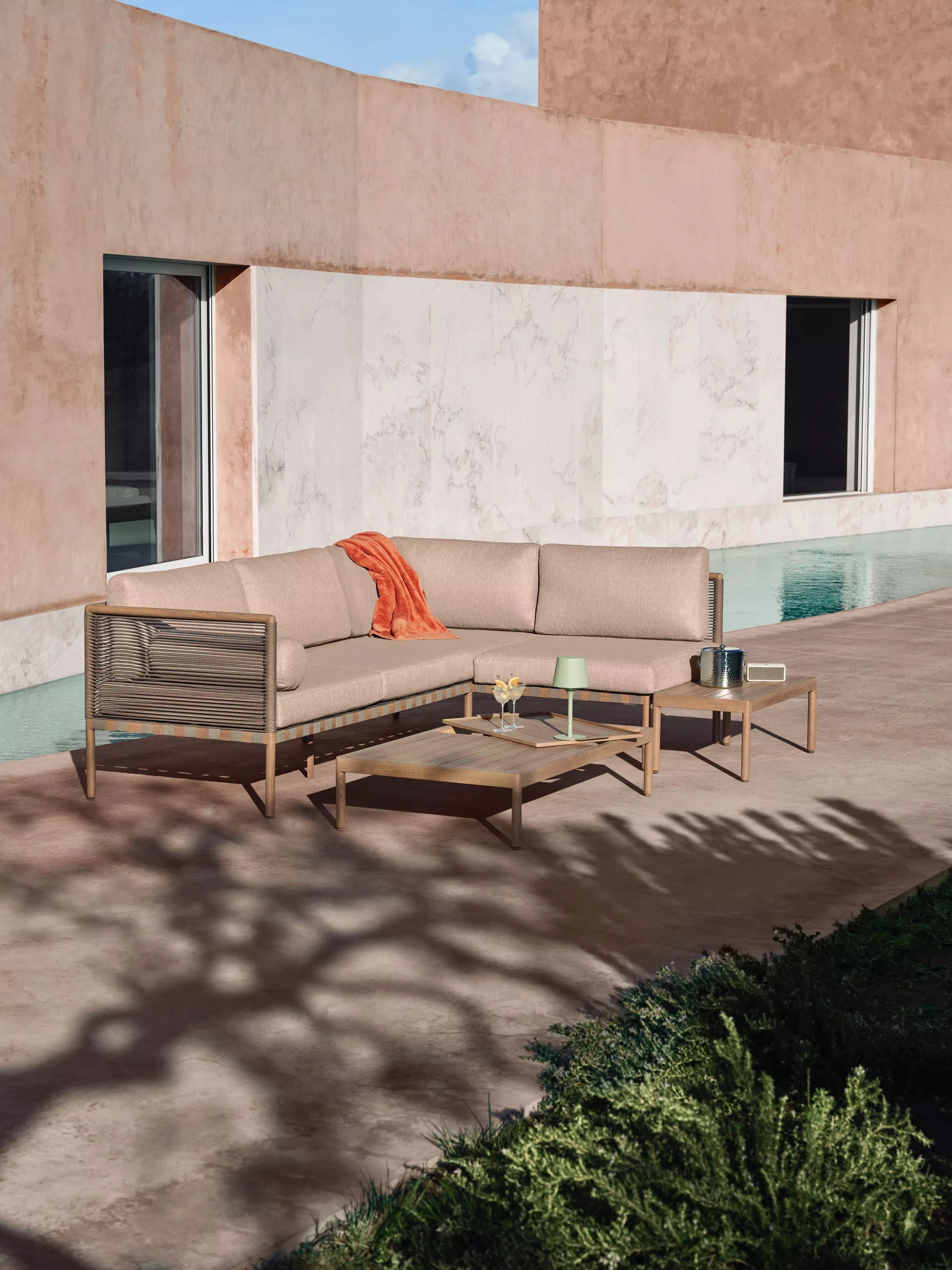 John Lewis Sahara 4-Seater Modular Corner Garden Lounge Set, Mocha | John Lewis (UK)