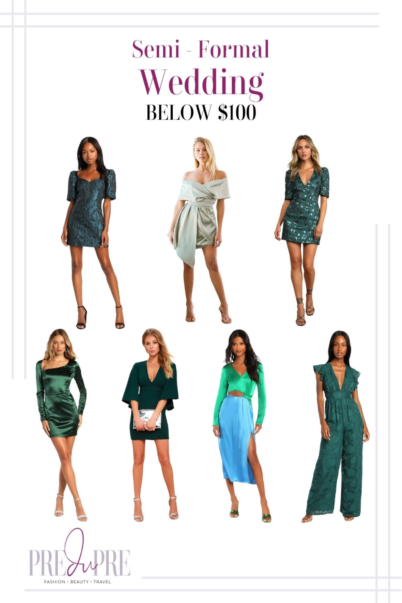 Ever wonder to wear to a fall/winter wedding? I’ve put together wedding guest attire guide for you. You can also read more about the dos and donts of dressing up for a wedding at my blog, www.predupre.com

Wedding, wedding guest, wedding guest outfit, wedding guest inspiration, guest outfit, dress, black tie, formal, semi-formal, casual

#LTKunder100 #LTKwedding #LTKstyletip