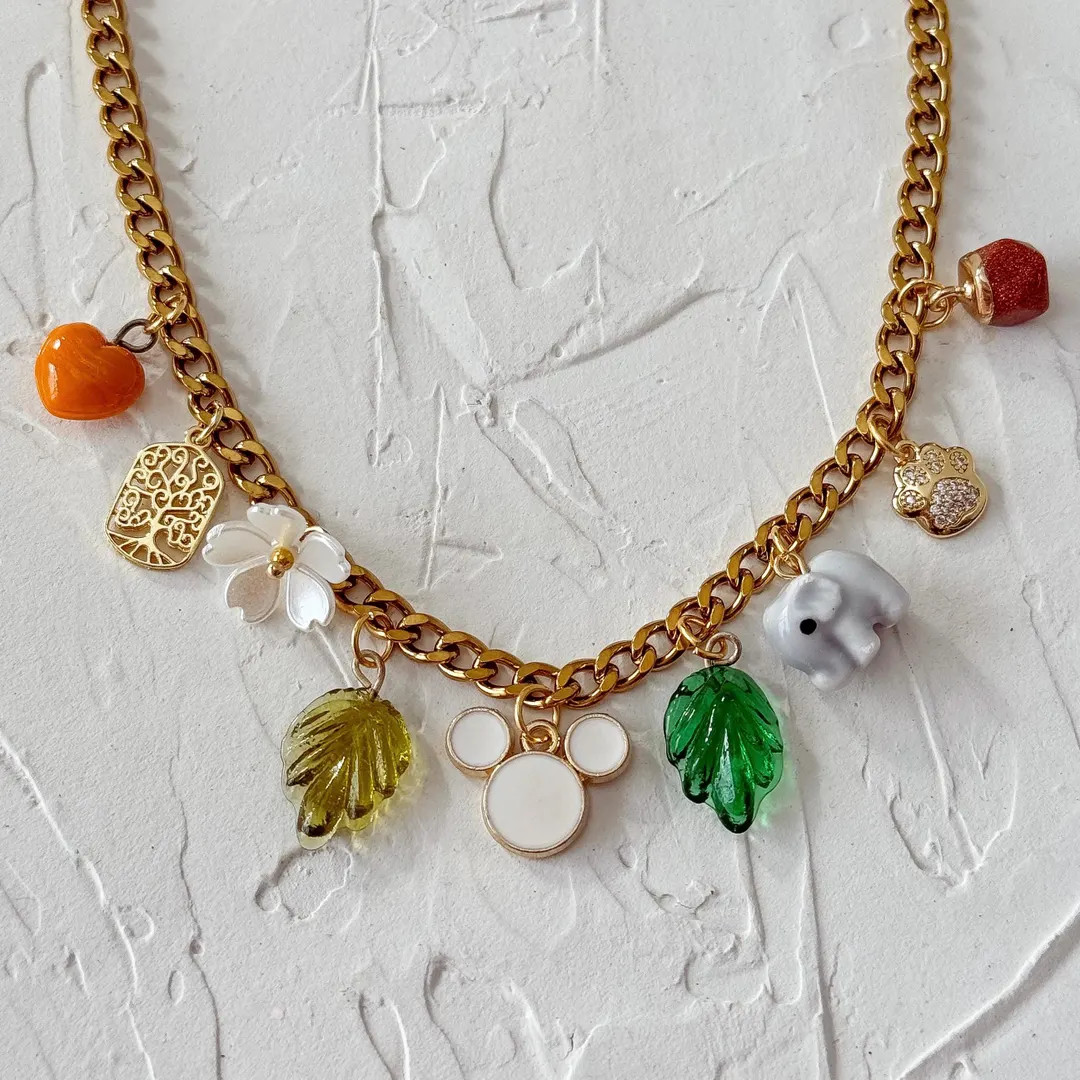 Disney Animal Kingdom Charm Necklace | Disney Jewelry Charm Bracelet | Disney MK Vacation Disneyw... | Etsy (US)