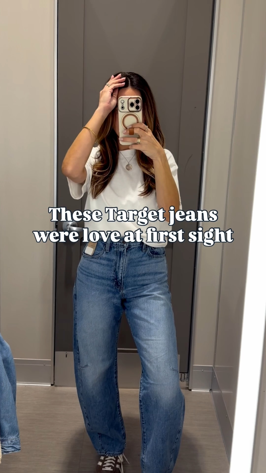 Loved these Target jeans so much they came home with me! 🤍 The barrel leg fit is so flattering and these cinch at the waist perfectly. They come in several washes and the quality is amazing! I’m 5’7” 145 lbs and wearing my usual size 6. 



#LTKOver40 #LTKMidsize