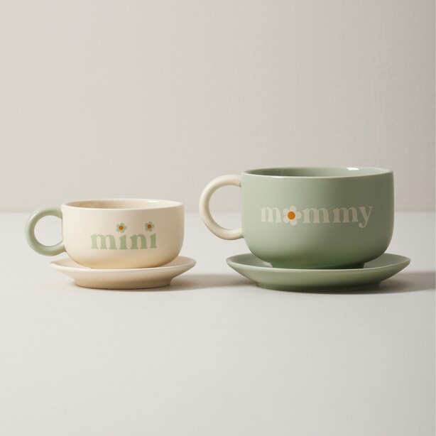 SET OF 2 MOMMY AND ME TEA CUPS | Indigo (CA)