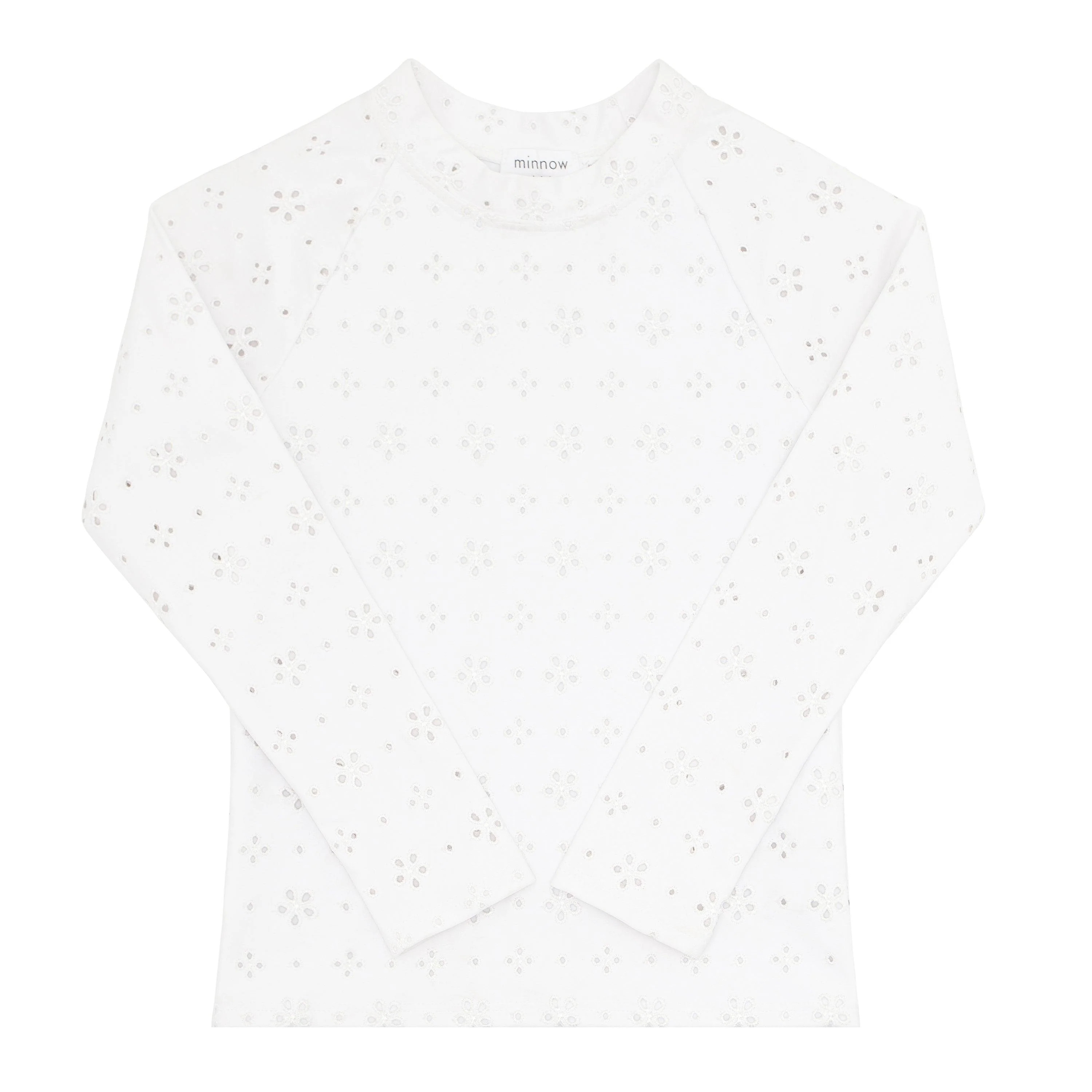 unisex white eyelet rashguard | minnow