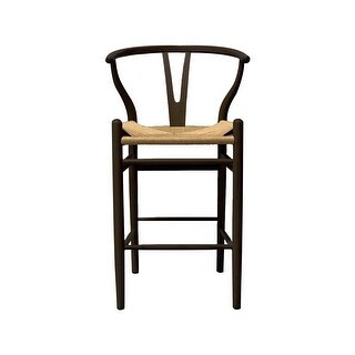 Island Counter Stool - Black base, natural seat | Bed Bath & Beyond