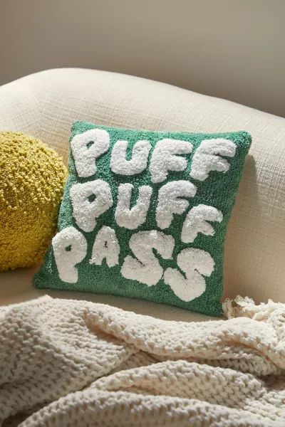 Puff Puff Pass Tufted Throw Pillow | Urban Outfitters (US and RoW)