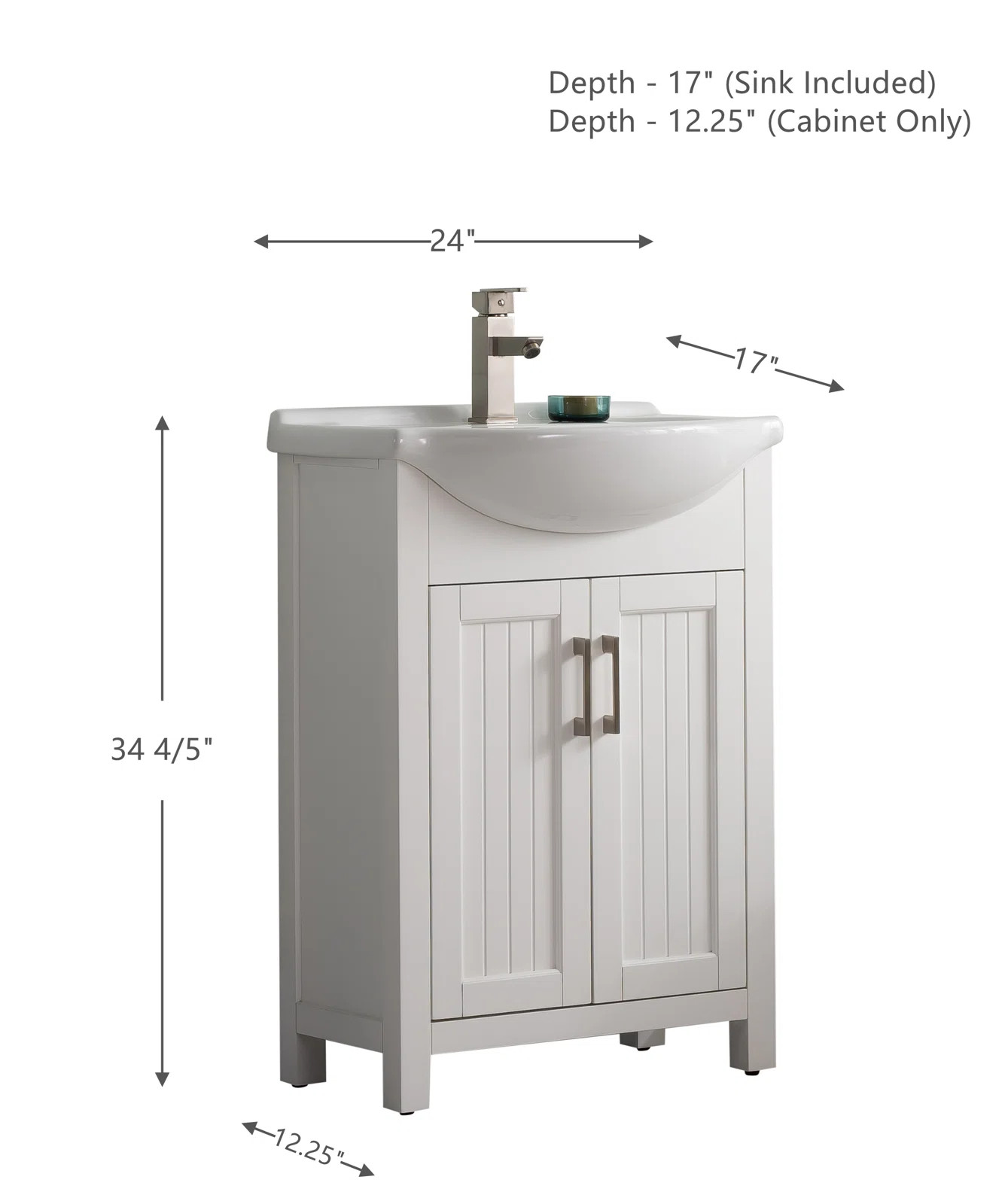Kentaro 24'' Free-standing Single Bathroom Vanity with Ceramic Vanity Top | Wayfair North America