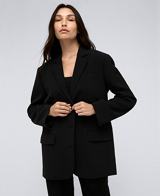 Kenneth Cole Women's Vision Twill Three-Button Boyfriend Jacket - Macy's | Macy's