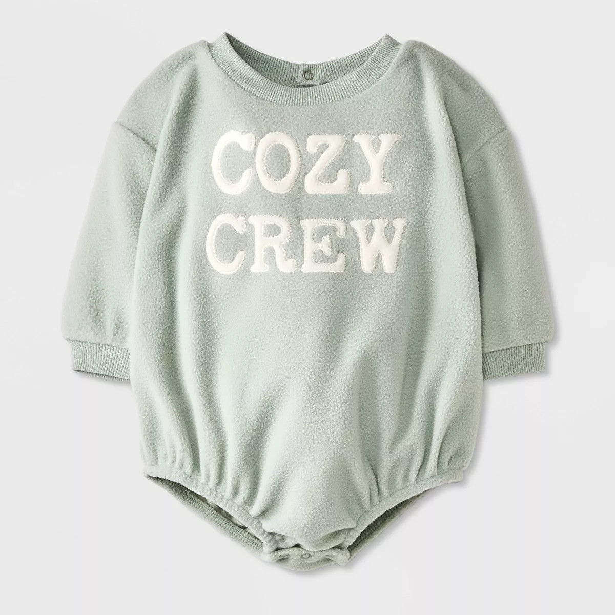 Grayson Mini Baby Cozy Crew Sweatshirt Bubble Romper - Green | Target