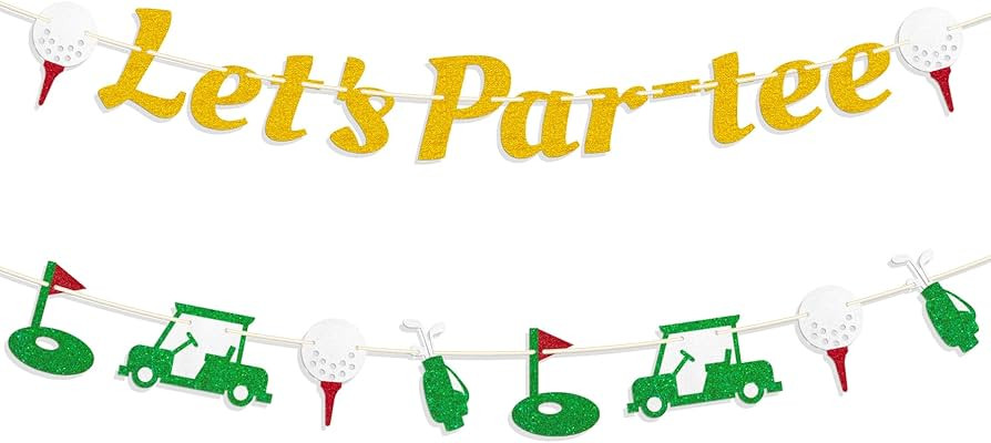 Pre-Strung Golf Themed Birthday Banner, NO-DIY Let’s Par-tee Banner Golf Sports Theme Party Dec... | Amazon (US)