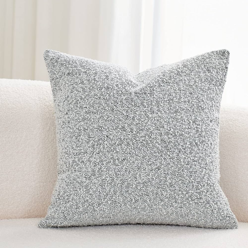 DOMVITUS Luxury Decorative Throw Pillow Cover 18 x 18 Inch Textured Boucle Square Sofa Couch Pill... | Amazon (US)