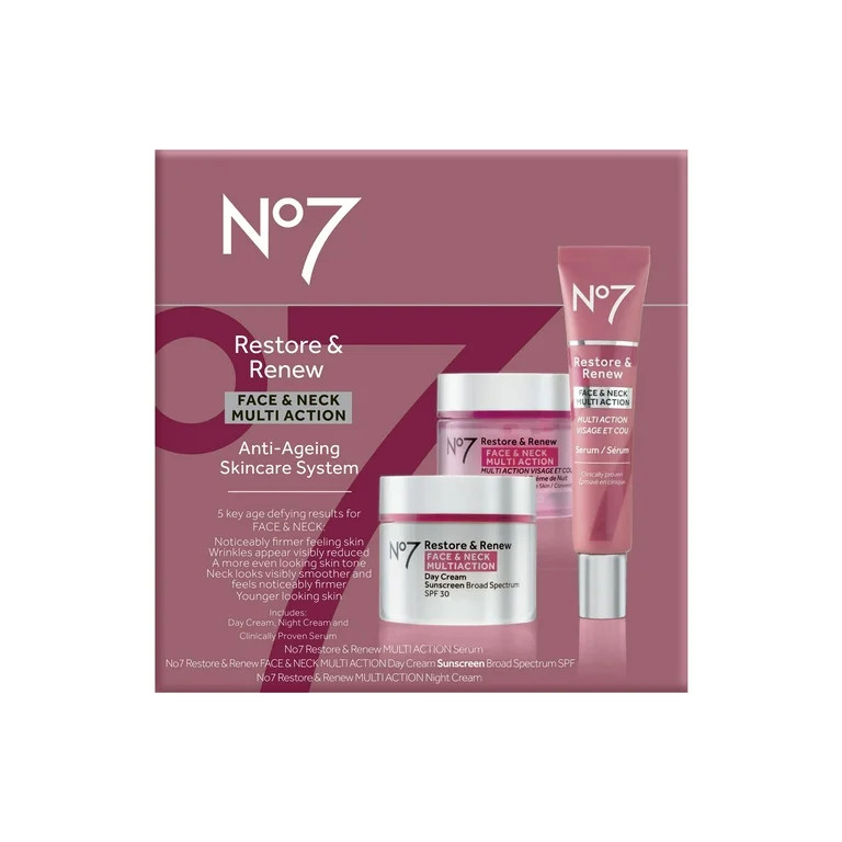 No7 Restore & Renew Face & Neck Multi Action Anti-Aging Skincare System | Walmart (US)