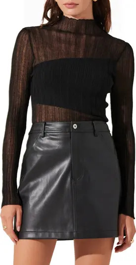 ASTR the Label Metallic Contrast Funnel Neck Sweater | Nordstrom | Nordstrom