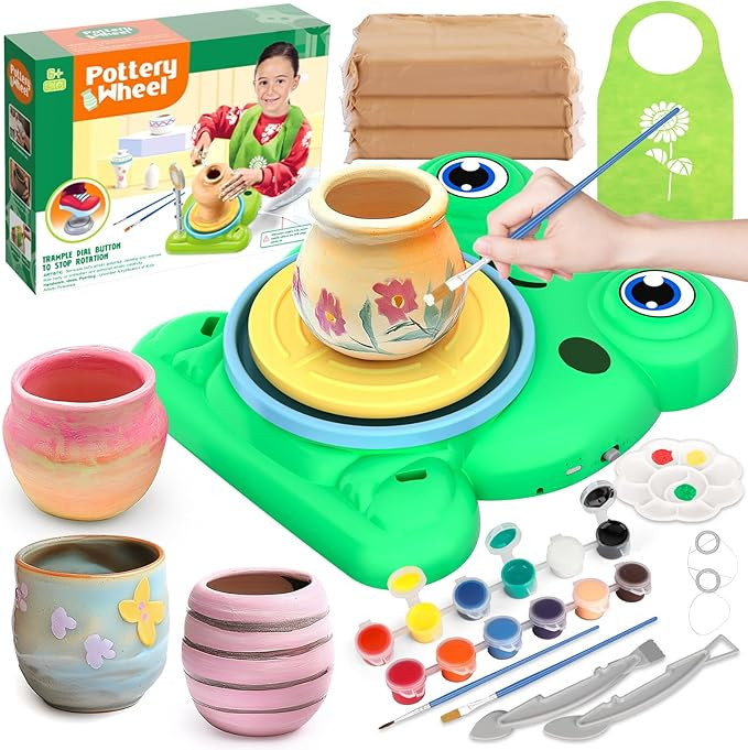 Pottery Wheel for Kids - Complete Pottery Painting Kit Arts and Crafts for Kids Ages 8-12 with 3 ... | Amazon (US)