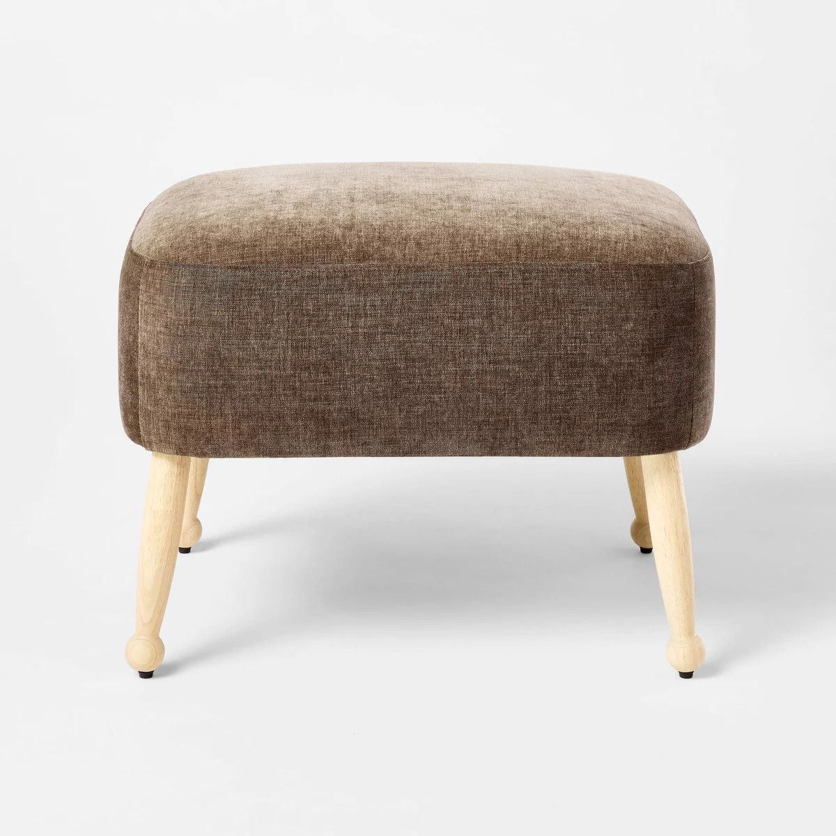 Corallina Upholstered Wooden Ottoman Natural Wood/Dark Brown - Threshold™ designed with Studio ... | Target