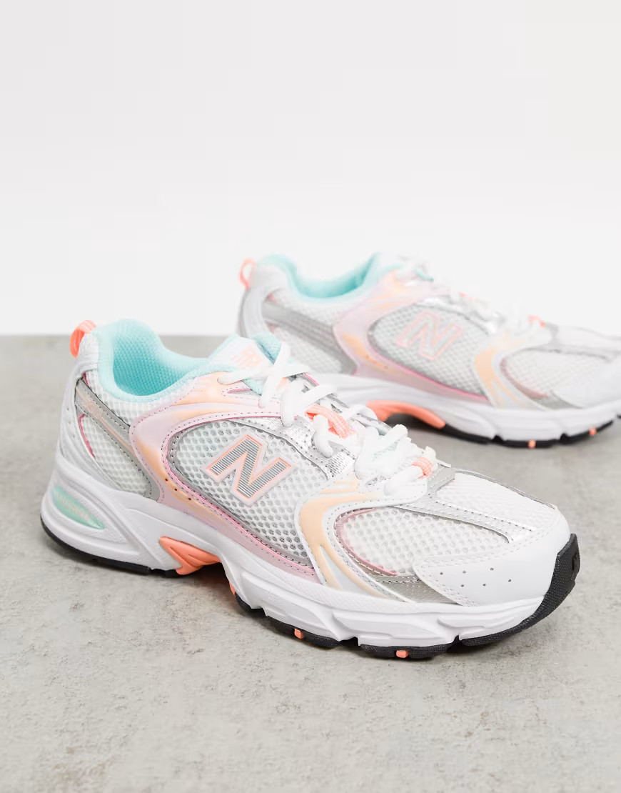 New Balance 530 sneakers in white and orange | ASOS (Global)